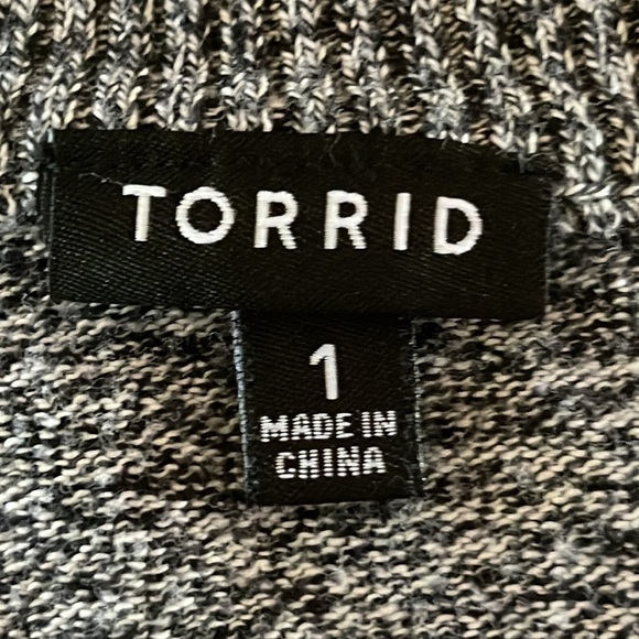 Torrid Heather Gray Blue Heart Pullover Crew Neck Sweater - Picture 4 of 5